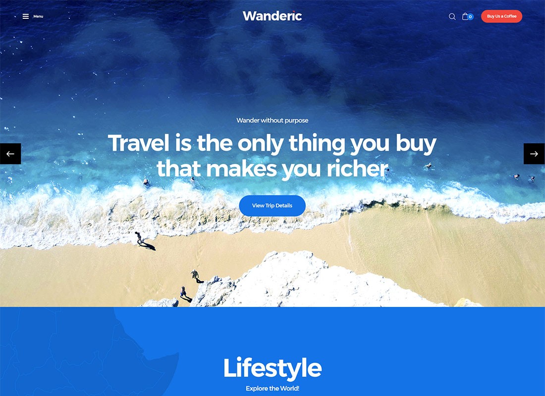 Wanderic - บล็อกท่องเที่ยว & ไลฟ์สไตล์ WordPress Theme