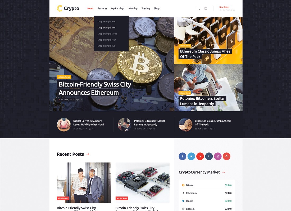 Crypton | ธีมเวิร์ดเพรส Cryptocurrency อเนกประสงค์