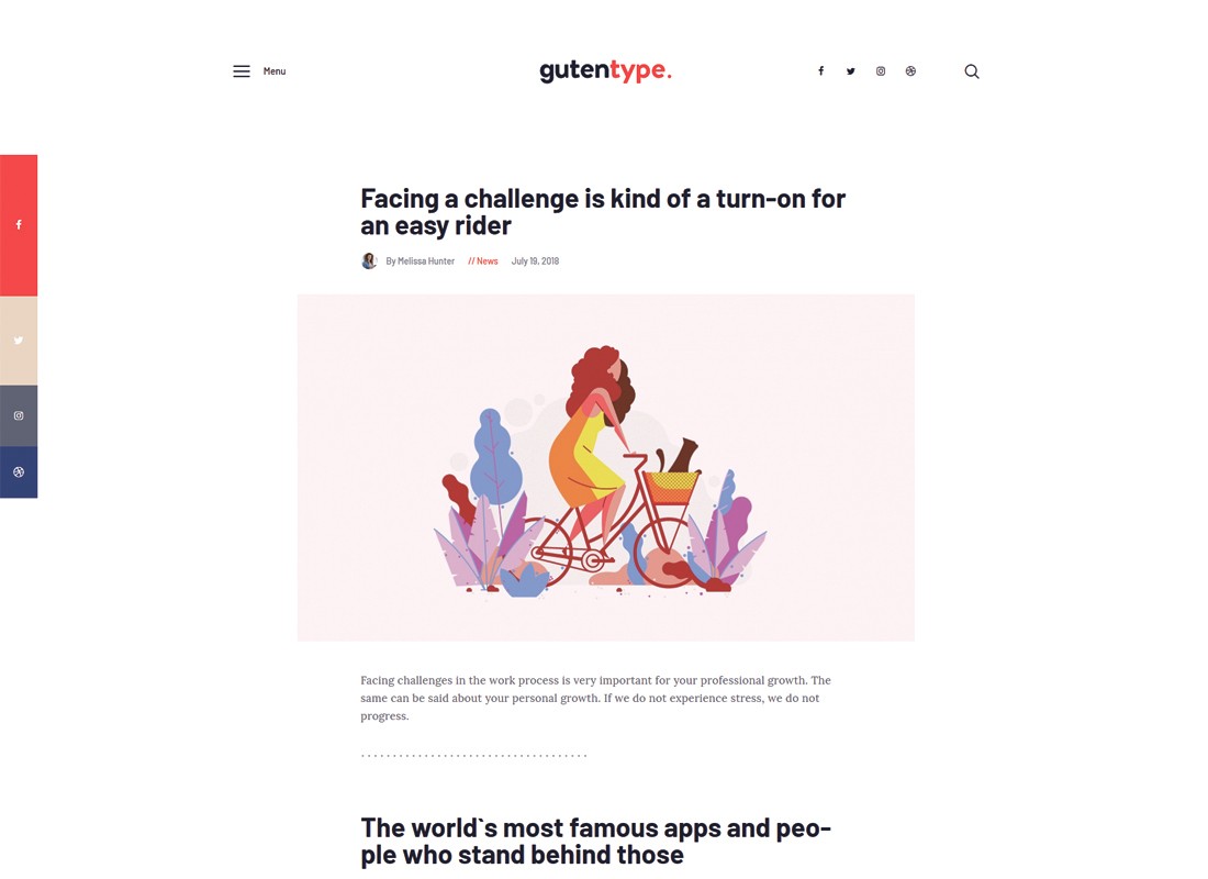 Gutentype | 100% Gutenberg WordPress Theme สำหรับบล็อกสมัยใหม่