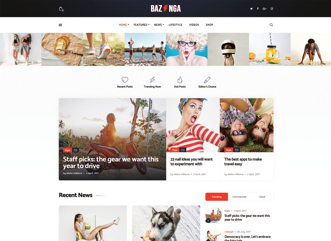 Bazinga | ธีม WordPress นิตยสาร & Viral Blog