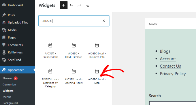 Tambahkan widget peta Add maps widget