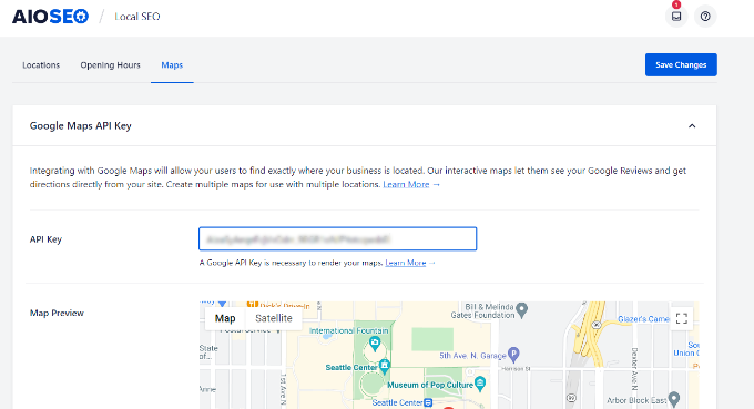Tambahkan kunci API dan lihat pratinjau peta Add API key and see map preview