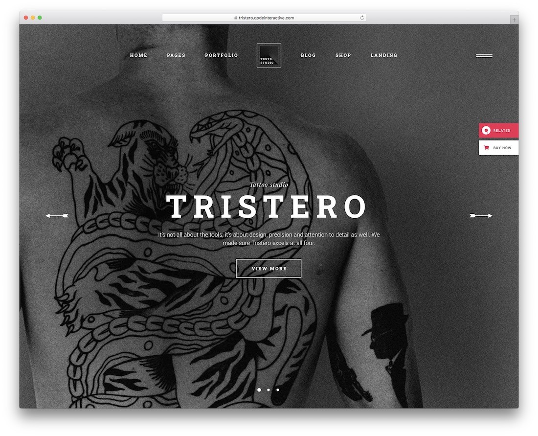 thème wordpress salon de tatouage tristero