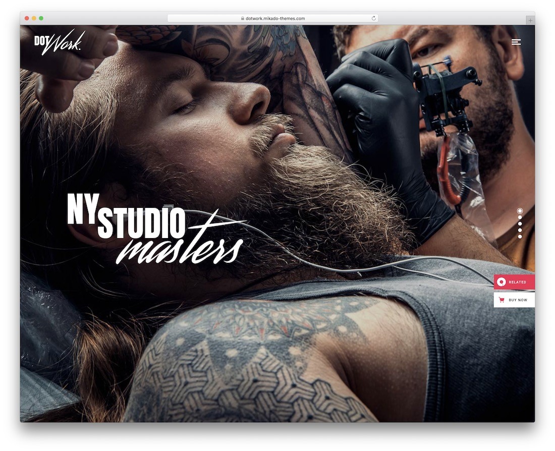 thème wordpress du salon de tatouage dotwork