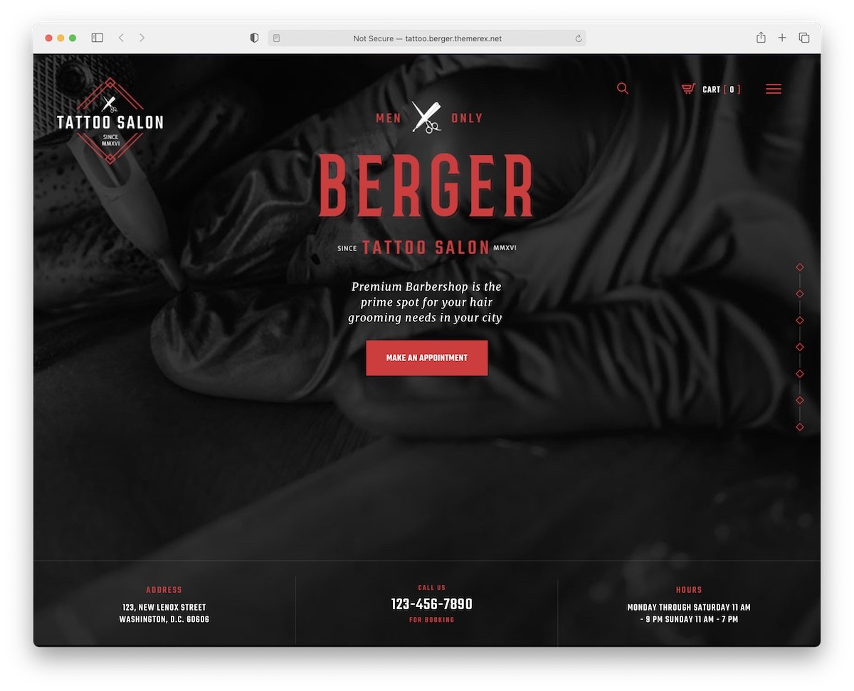 thème wordpress tatouage berger