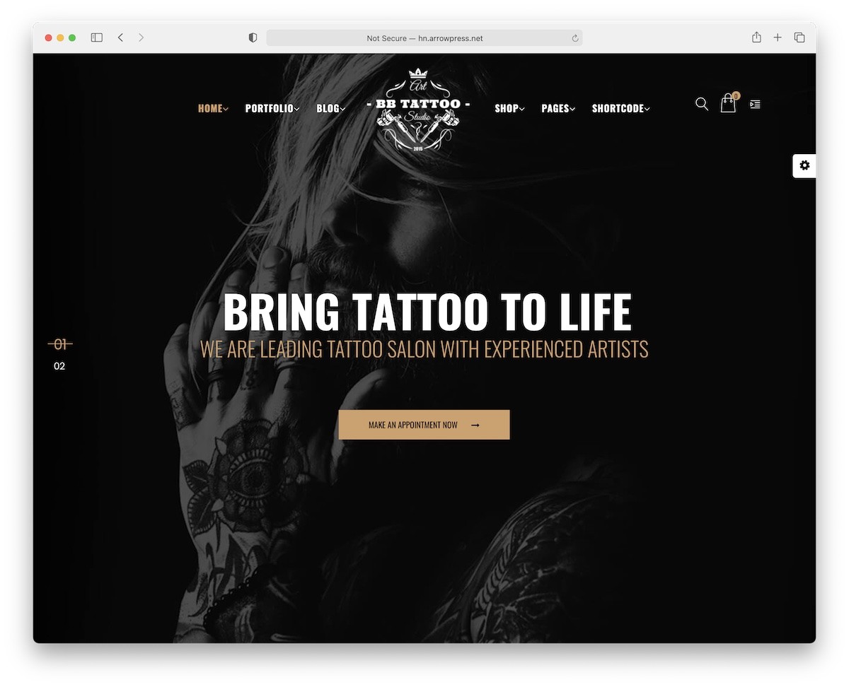 thème wordpress salon de tatouage barbier
