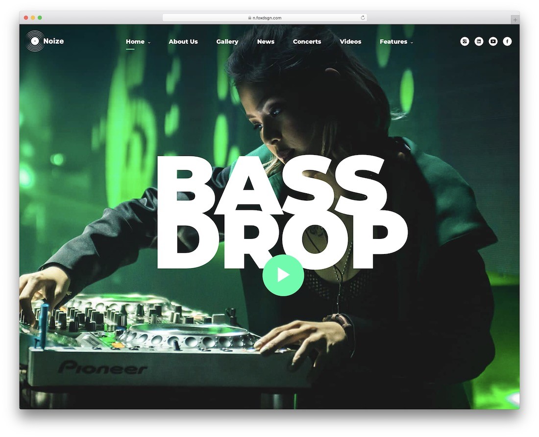 tema dj wordpress noize