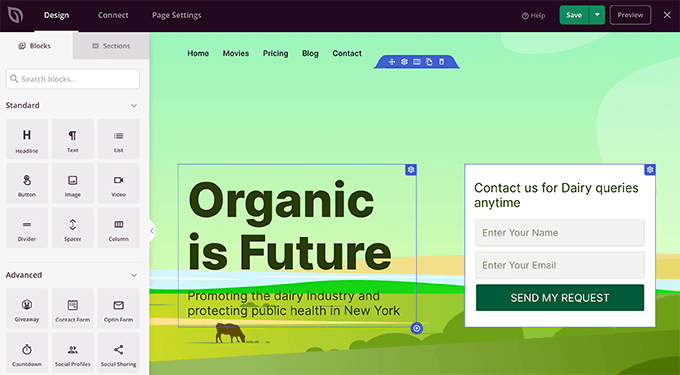 ランディングページビルダーをドラッグアンドドロップします Drag and drop landing page builder
