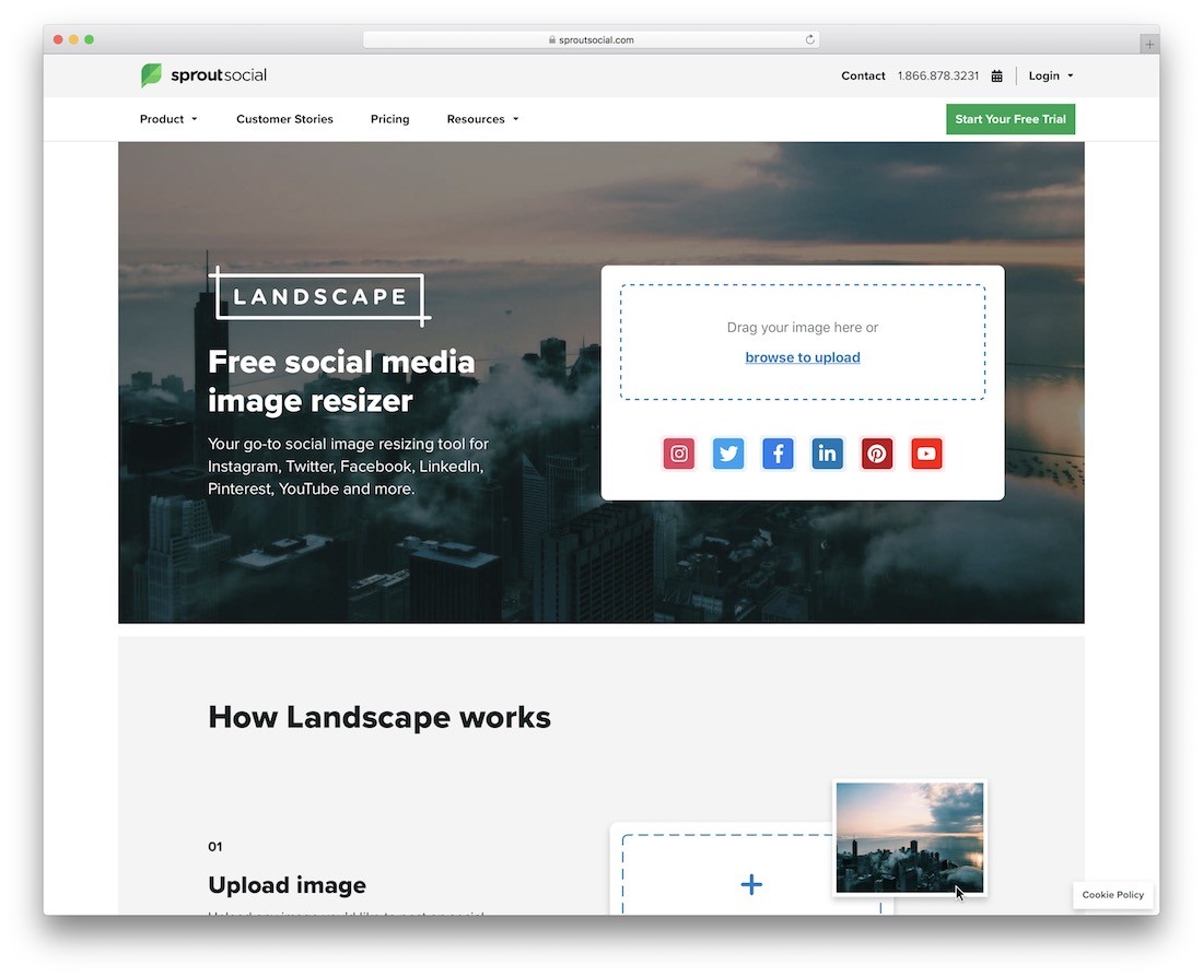 paisagem por redimensionador de imagem social meda social sprout