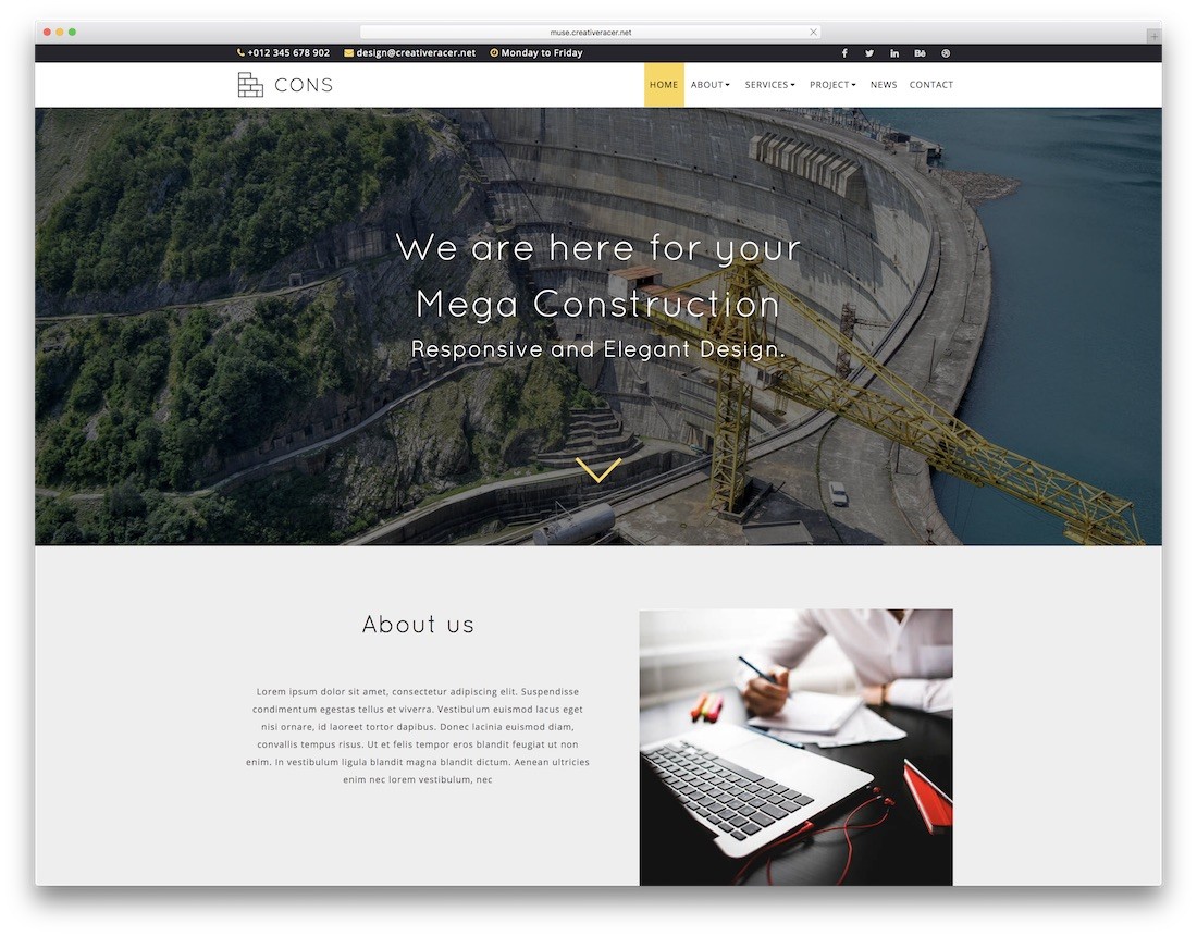 contro adobe muse modello