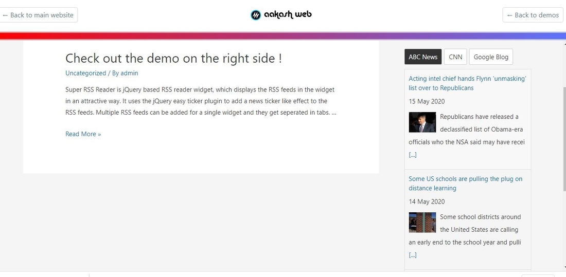 Súper lector de RSS: agrega una atractiva página de demostración de RSS Feed Widget