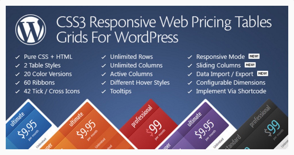 CSS3 Responsif WordPress Bandingkan Tabel Harga WordPress