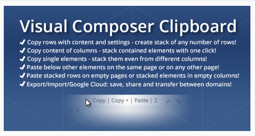 WPBakery Page Builder Clipboard WordPress