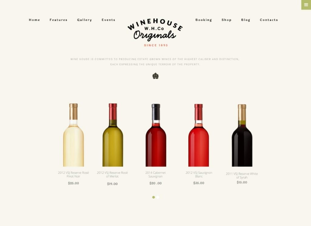 Casa de vinuri | Tema WordPress Vineyard & Restaurant Liquor Store