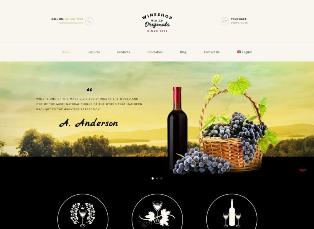 WineShop | Magazin de livrare online de mâncare și vin Tema WordPress