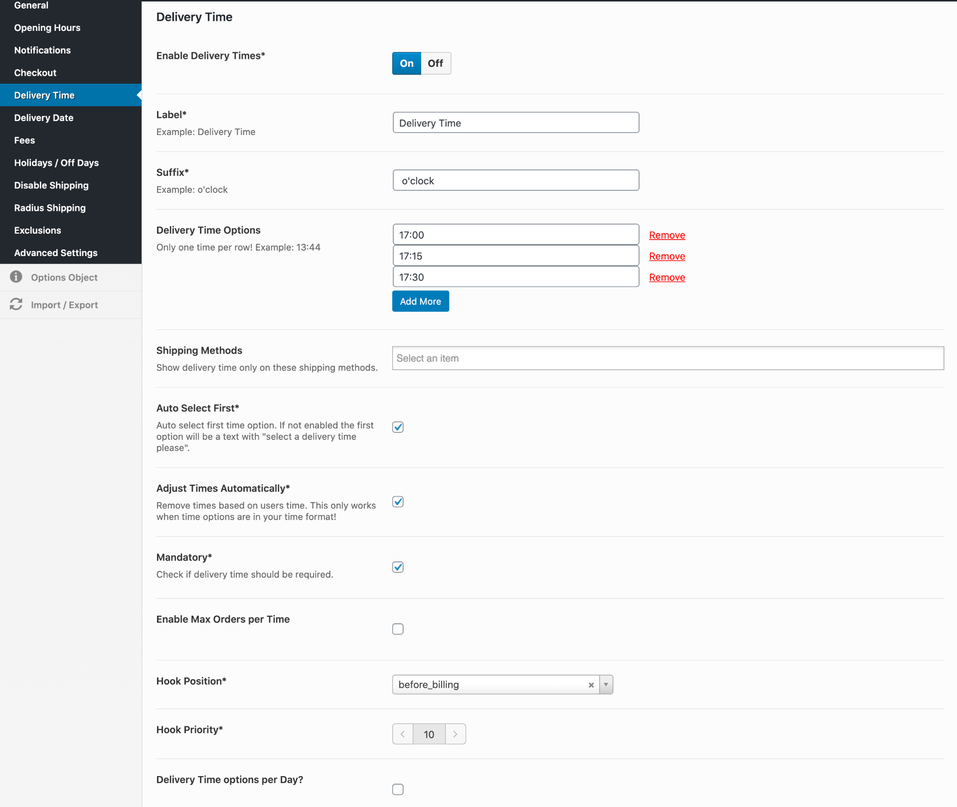 자세한 WooCommerce 배달 날짜 플러그인