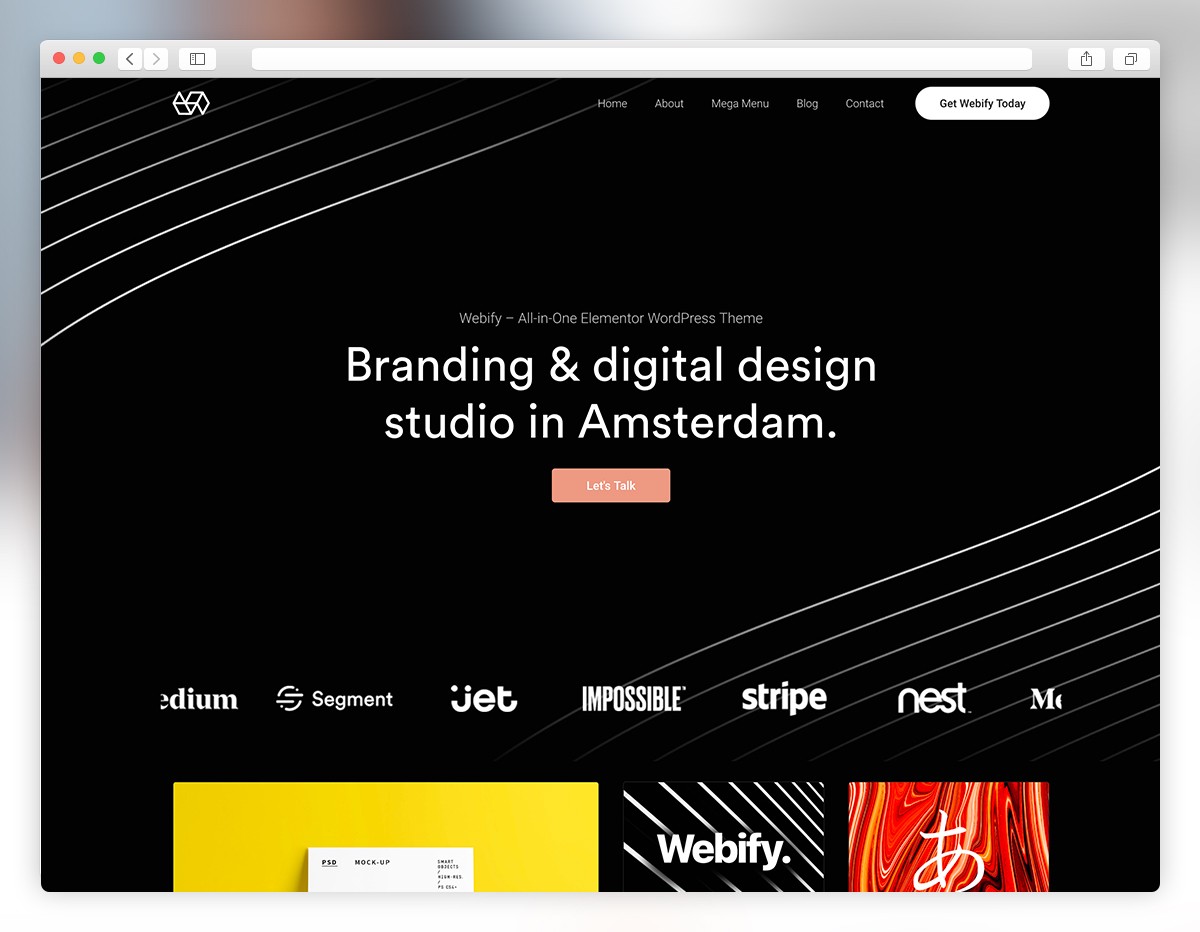 webify tema oscuro de wordpress