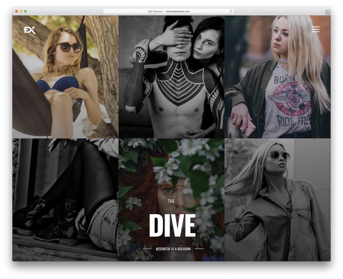 tema da galeria wordpress de mergulho