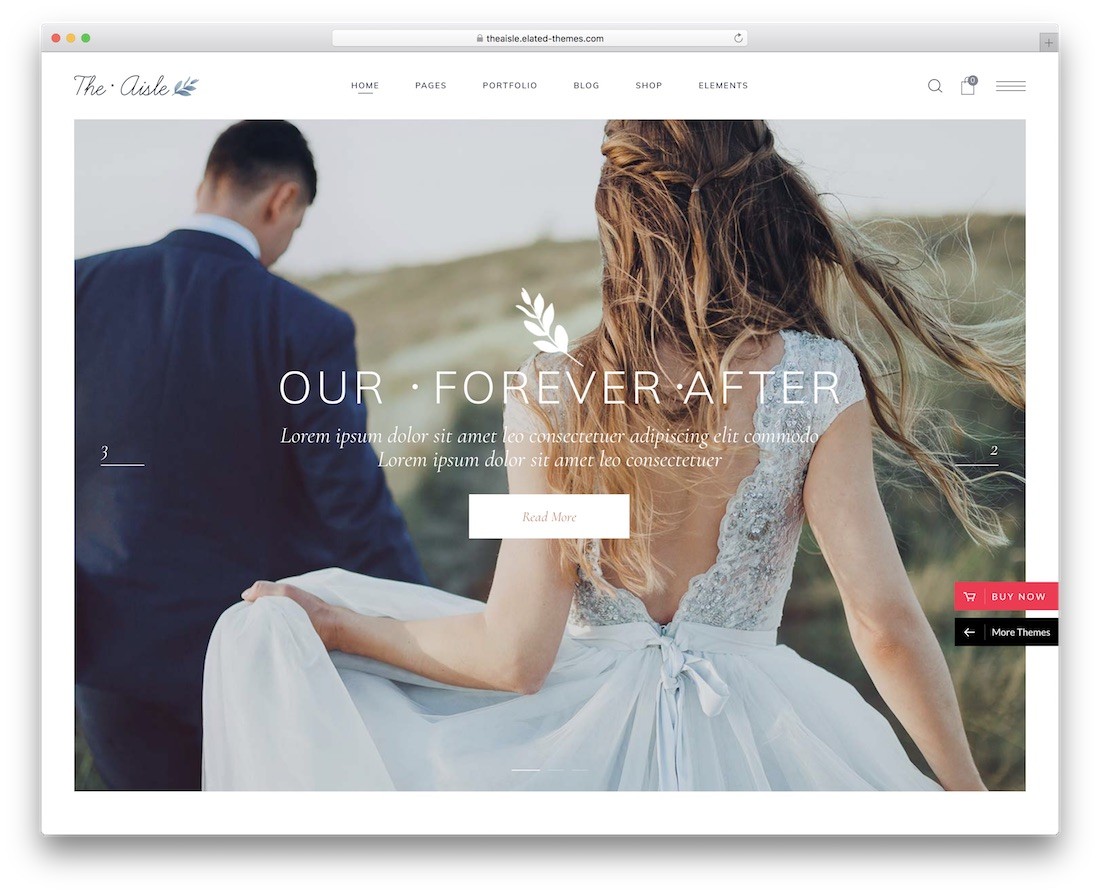 il tema del matrimonio wordpress del corridoio