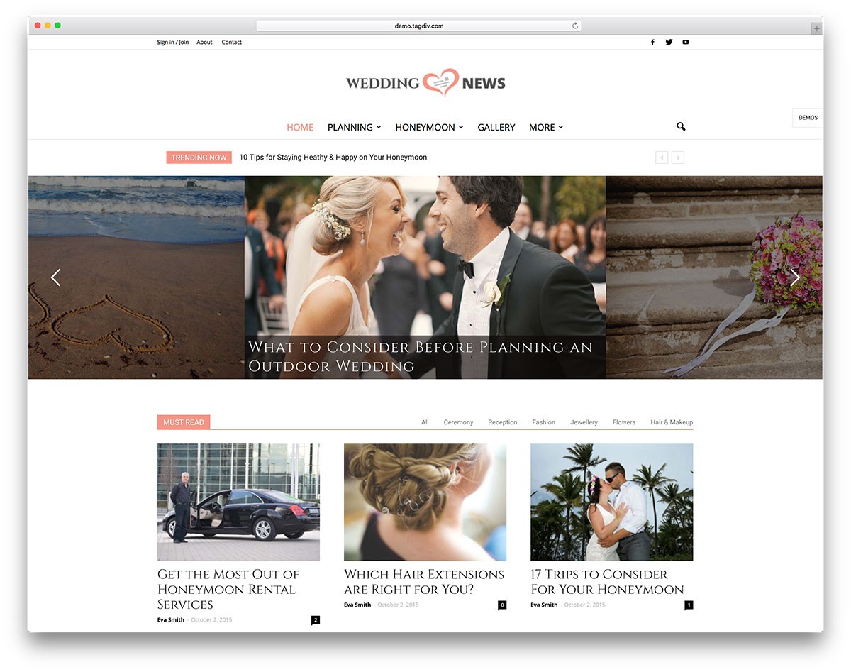 giornale-matrimonio-wordpress-modello di sito web
