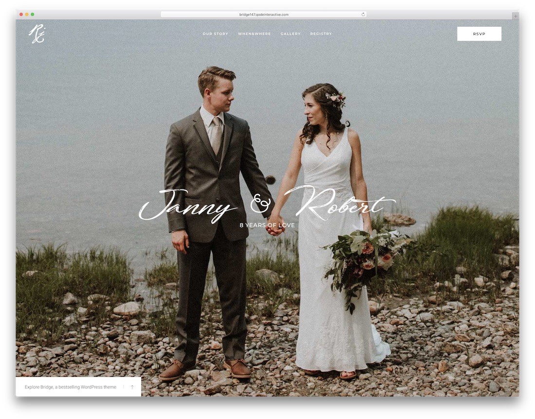 tema del matrimonio in wordpress bridge