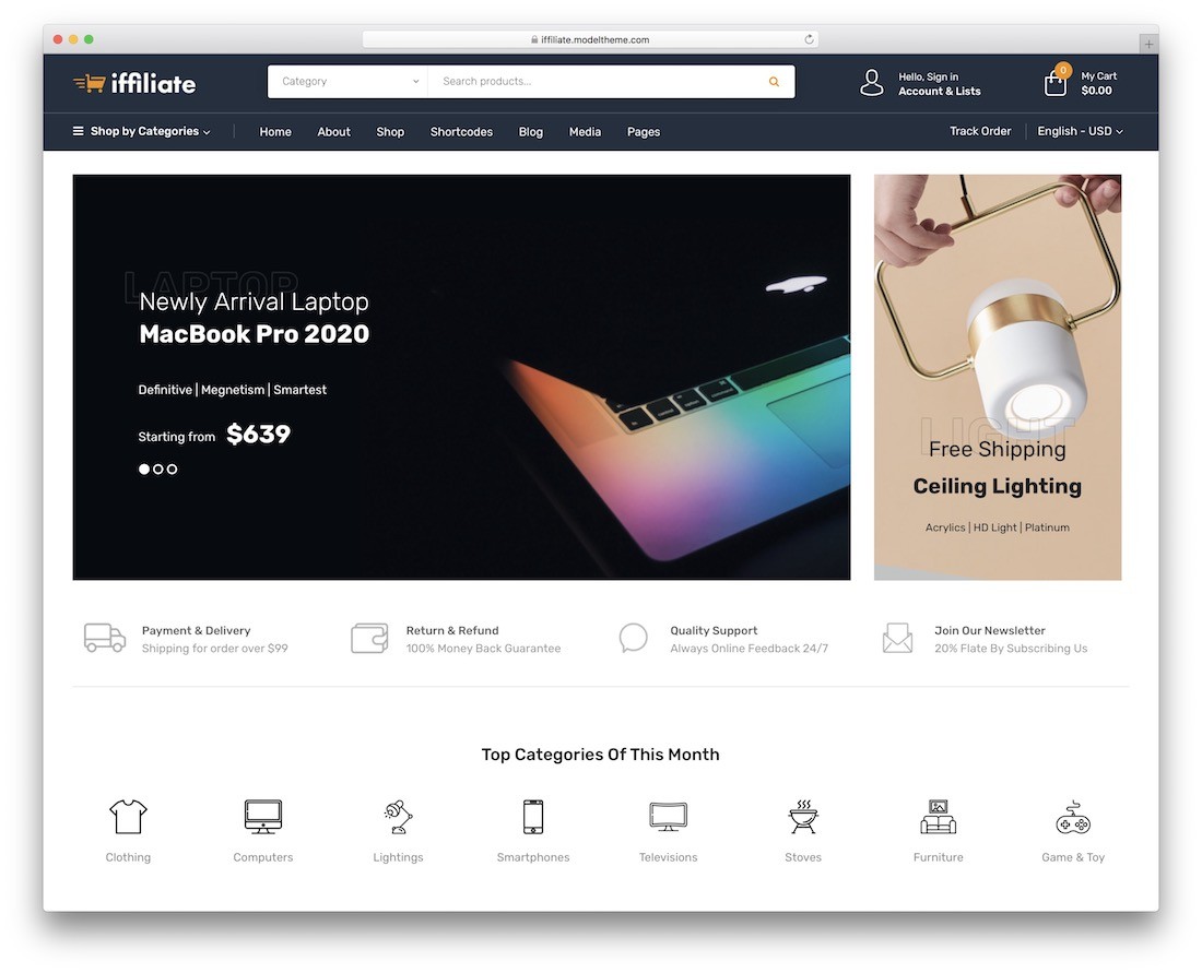 iffiliate الأمازون موضوع ووردبريس