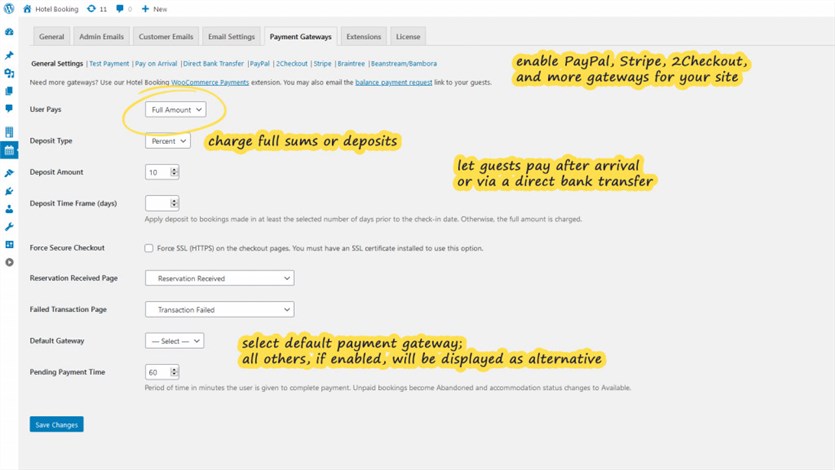 pagamenti nel sistema di prenotazione online
