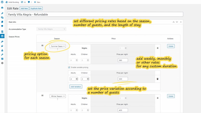 wordpress-gestione-tariffe-prenotazione-hotel