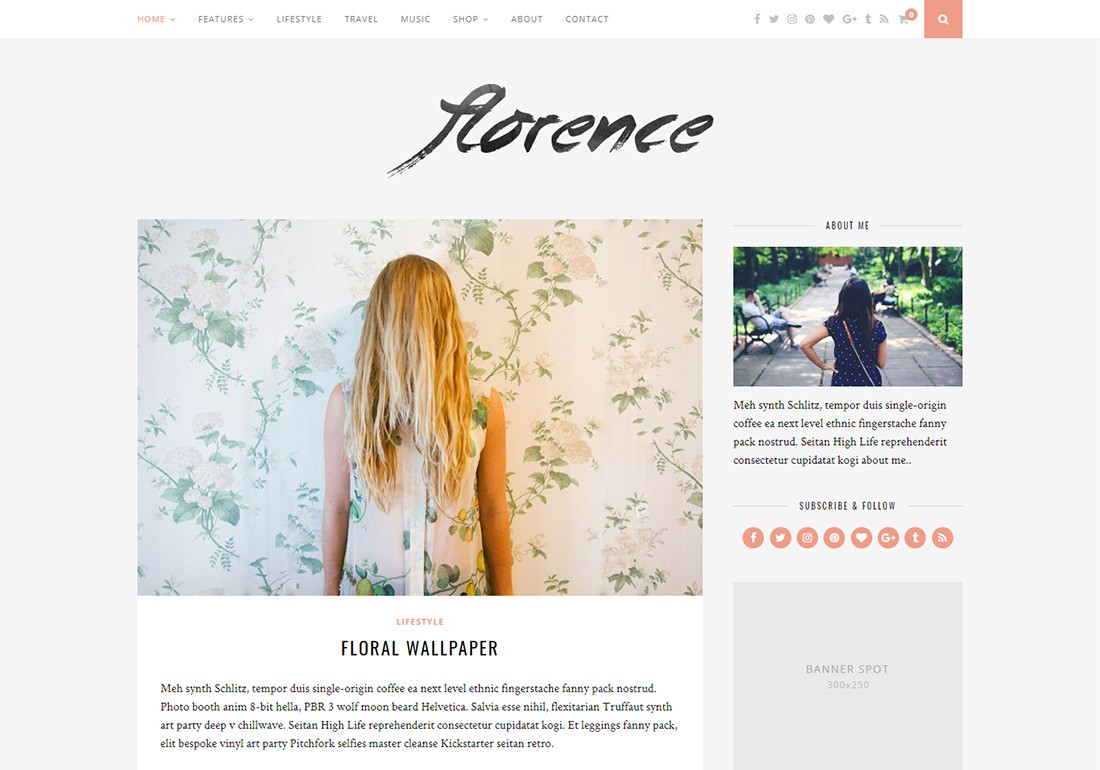 Тема WordPress для персонального брендинга Flornce
