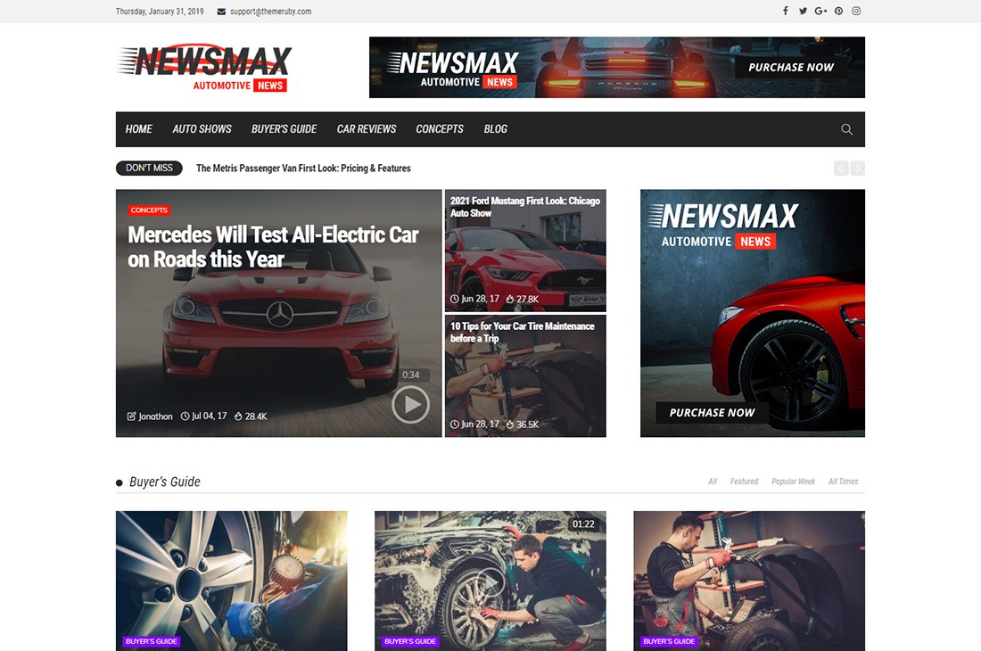 Newsmax araba dergisi wordpress temaları.
