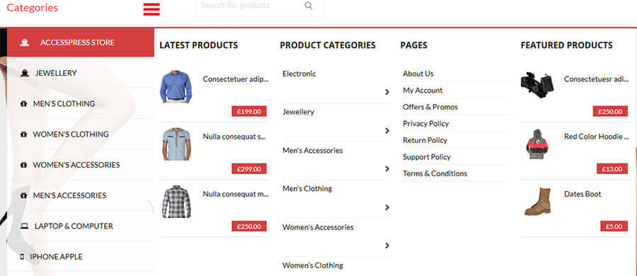 AccessPress Store Pro: tema WooCommerce WP perfetto APStore megamenu