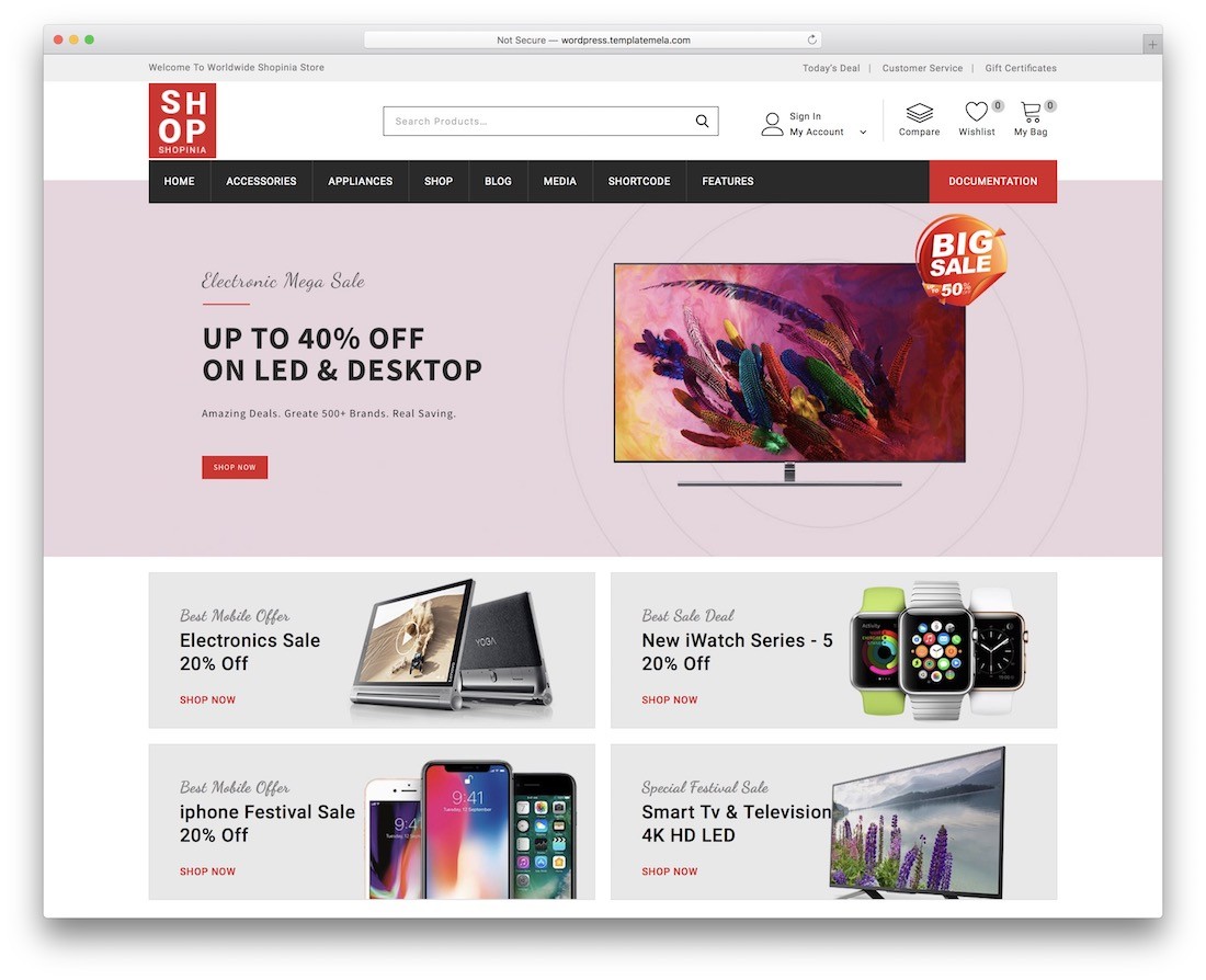 shopina 技术 woocommerce 主题