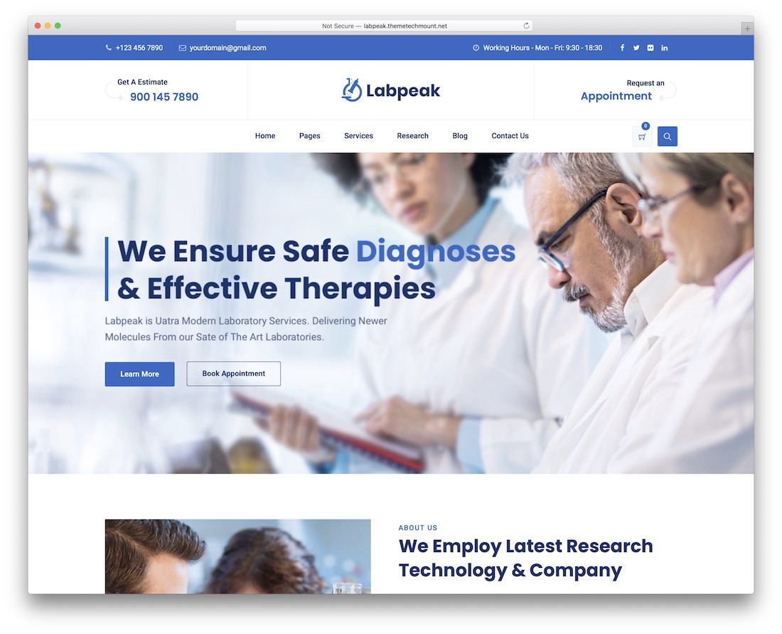 labpeak lab sains tema wordpress
