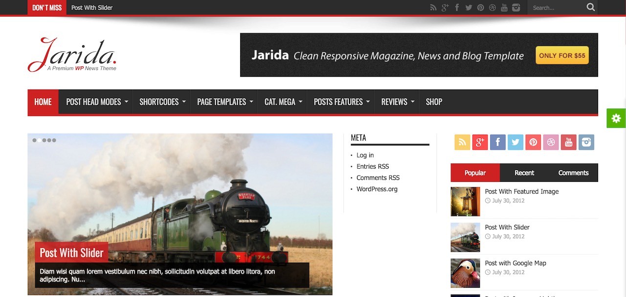 Jarida - tema de noticias con soporte RTL