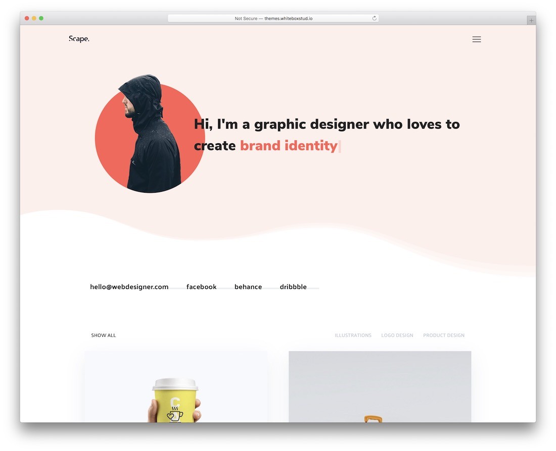 tema wordpress design piatto scape