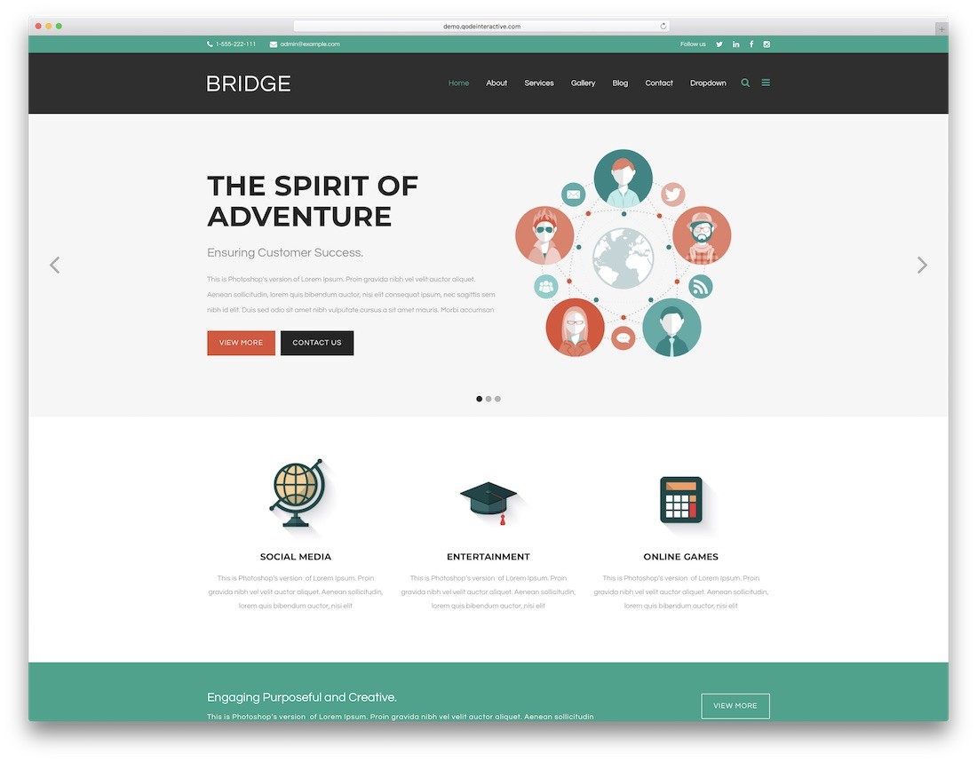 tema wordpress design piatto ponte