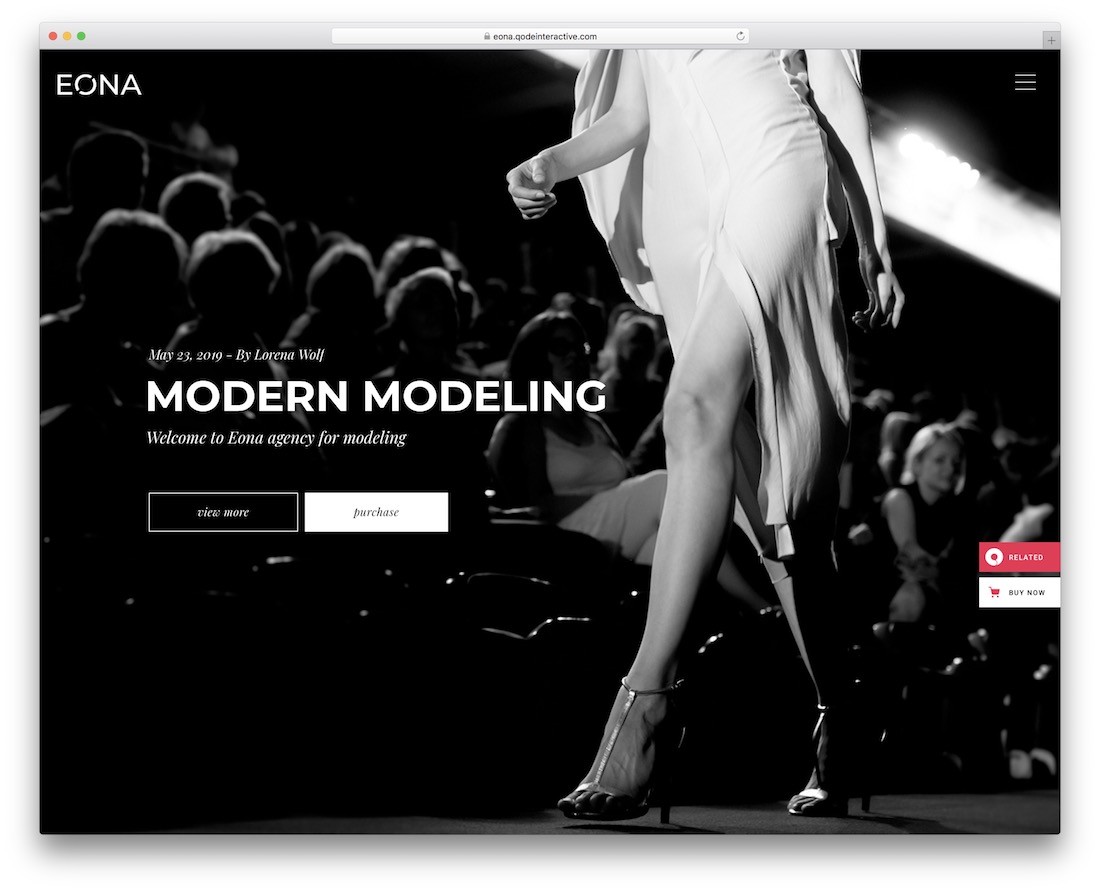 tema wordpress dell'agenzia di modelli eona