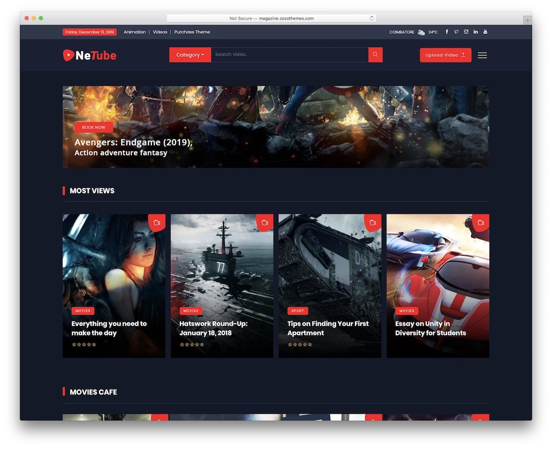tema de wordpress para afiliados de netube