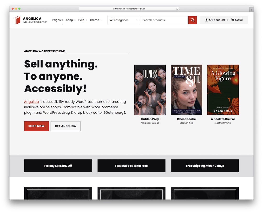 tema toko buku wordpress angelica