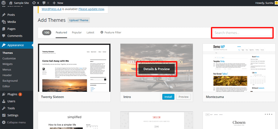 Una guida completa a WordPress per principianti preview-themes