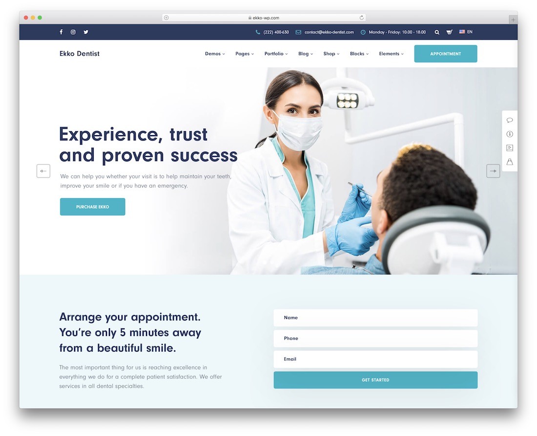 tema del dentista ekko wordpress