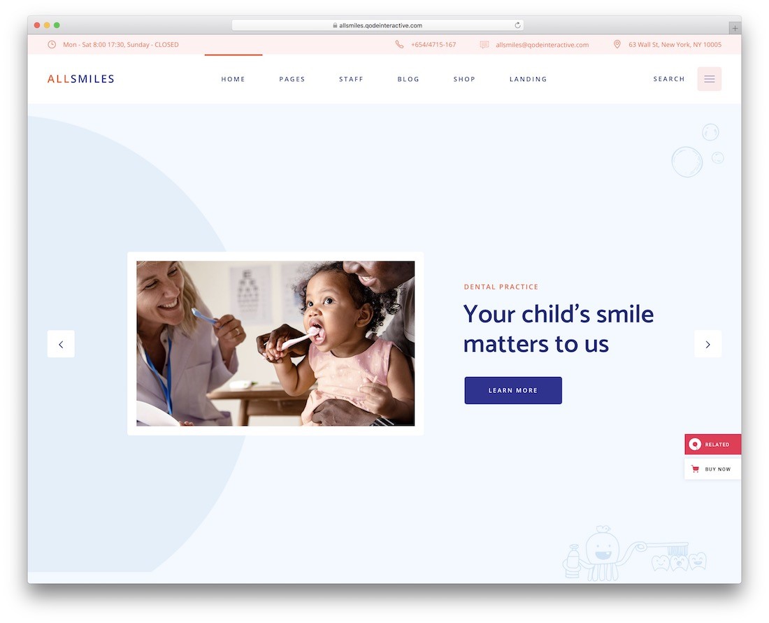 allsmiles wordpress dentista tema
