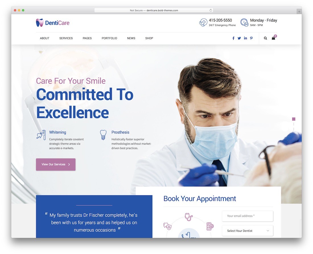 tema de dentista wordpress denticare