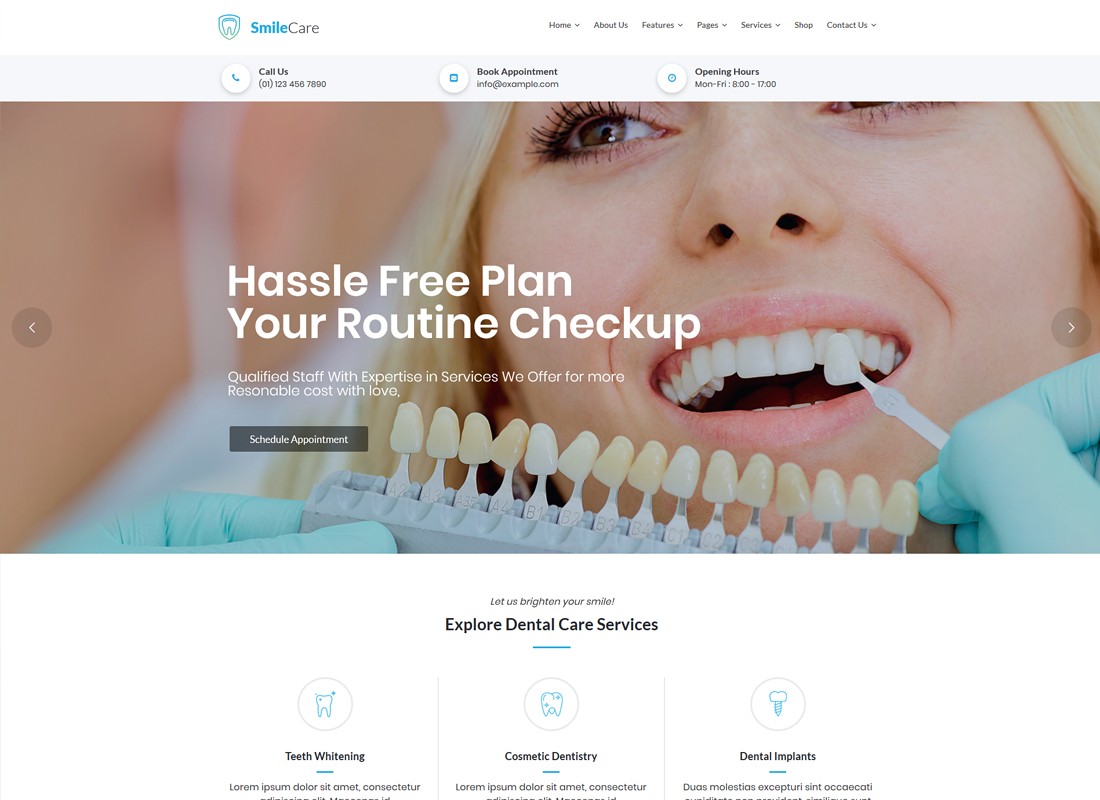SmileCare | Tema de WordPress para médicos y dentistas