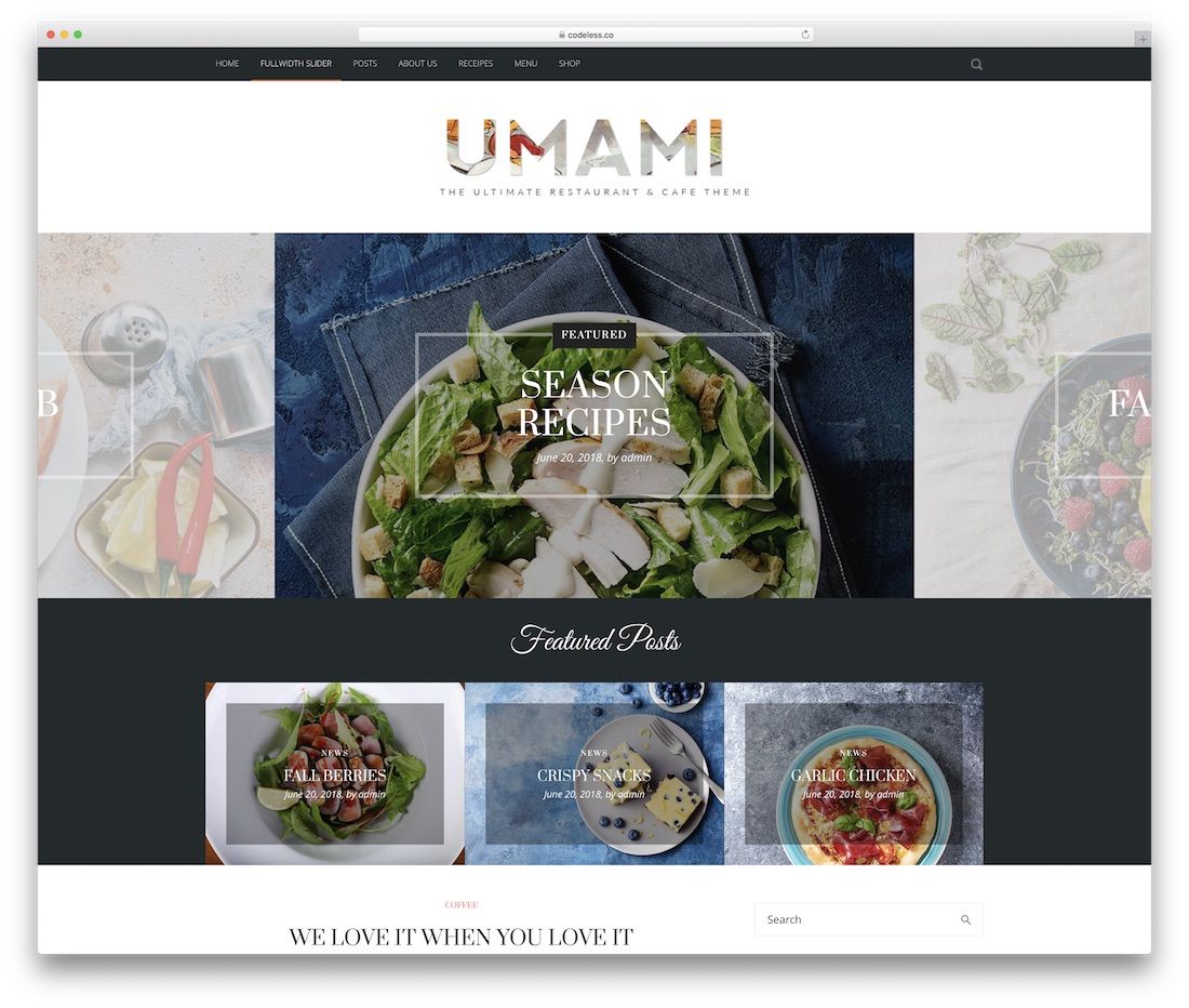 picante wordpress food blog tema