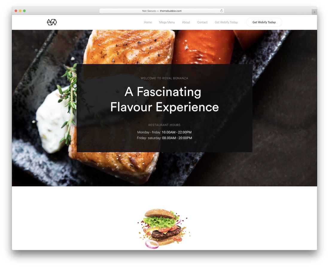 Webify wordpress food blog tema