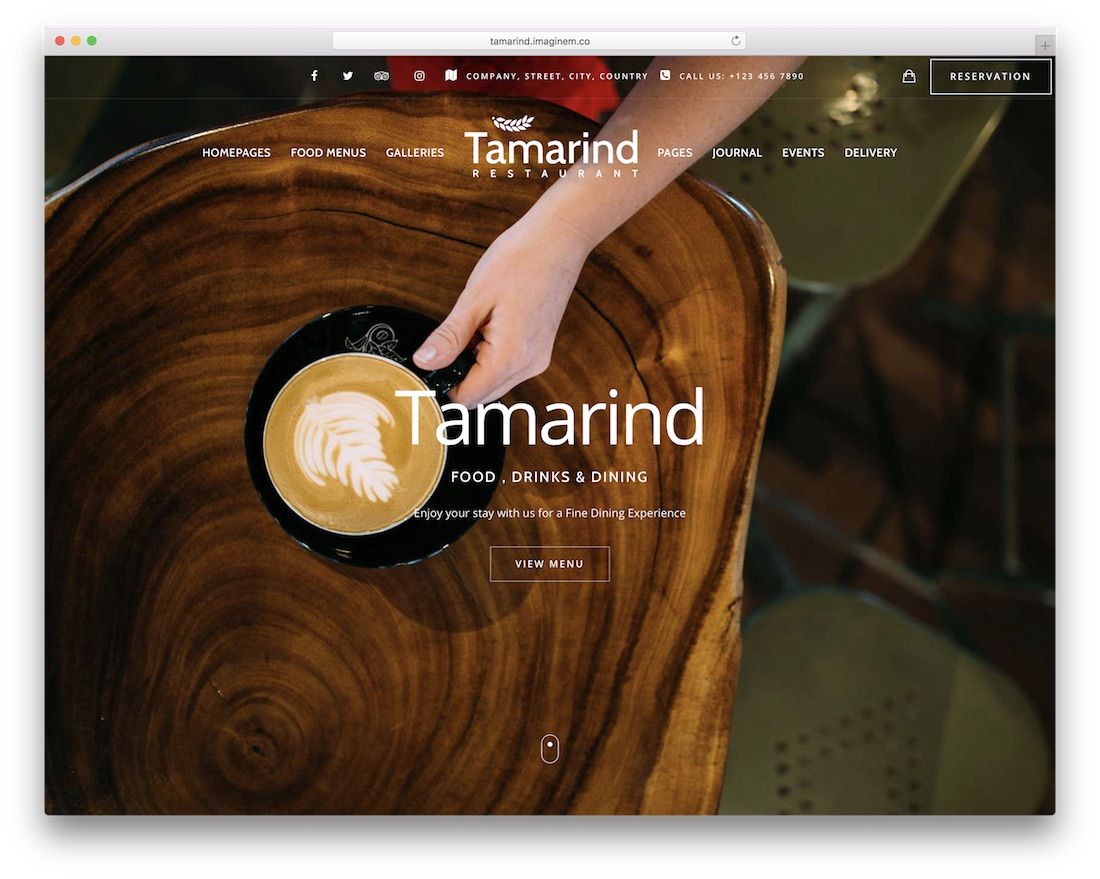 Тема wordpress для кофейни тамаринд