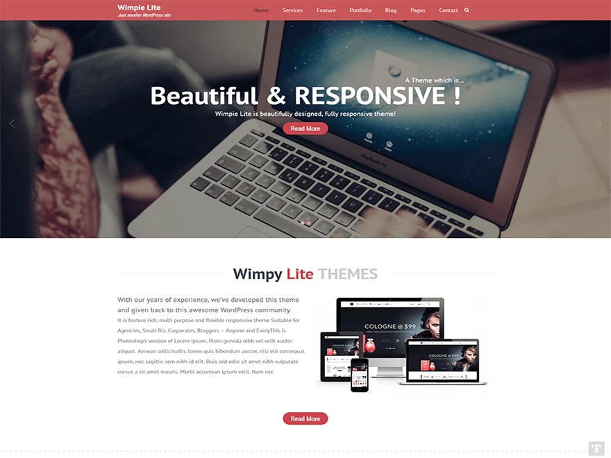 15+ najlepszych darmowych motywów portfolio WordPress 2022 wimpie-lite