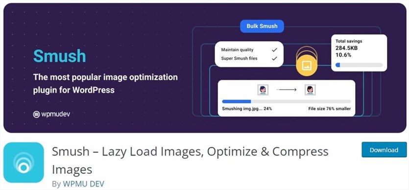 Plugin di immagini Smussh per WordPress