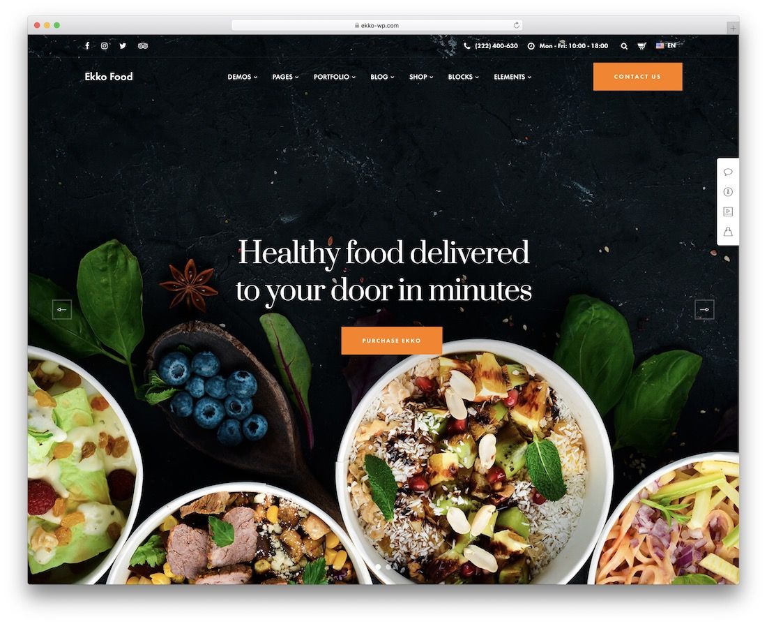 tema de wordpress de catering ekko
